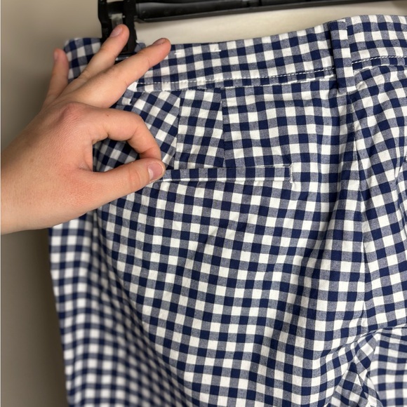Talbots Women's Navy and White Gingham Cropped Pants - Picture 6 of 9